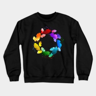 Multicolored Feathers Crewneck Sweatshirt